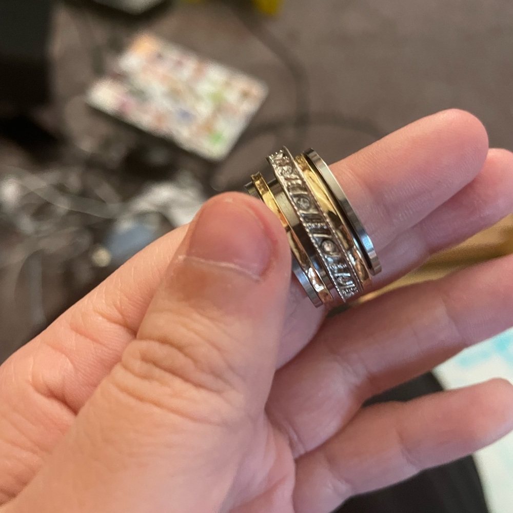 Elegant Gold and Silver Fidget Ring
